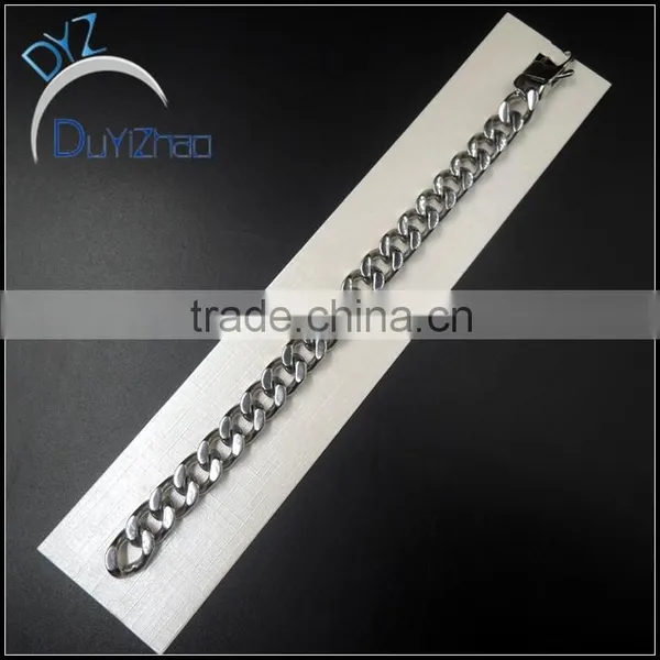 Stainless Steel Men's Hip Hop Gold Plated Cuban Chain Bracelets photo-2
