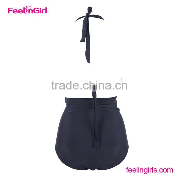 2016 Wholesale Black Women High Waisted Swimsuit photo-3