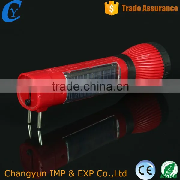 2016 Solar Led Torch Flashlight Electronic Plastic WIth Inside Power photo-4