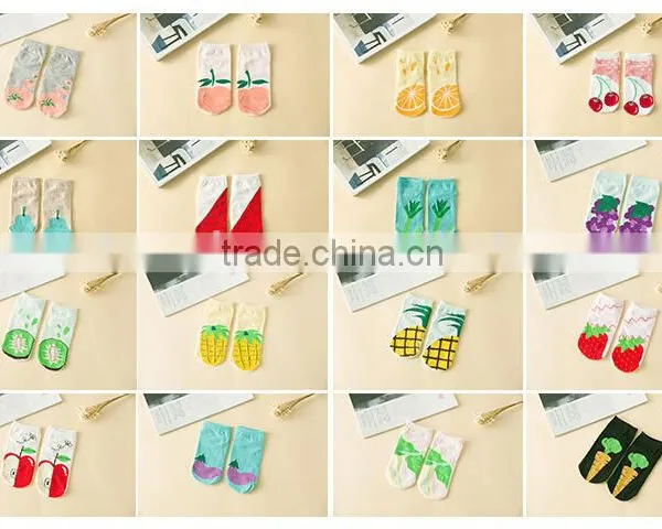 Hot Fashion Lovely Fruit and Vagetable Invisible Ankle Socks for Girl