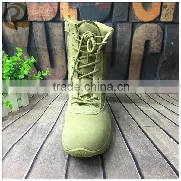 Lightweight Khaki Leather Military Safety Desert Tactical Boots photo-2