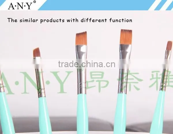 ANY Nail Art Gel Painting Wood Handle Flat Nail Art Gel Brush Nylon Hair photo-5
