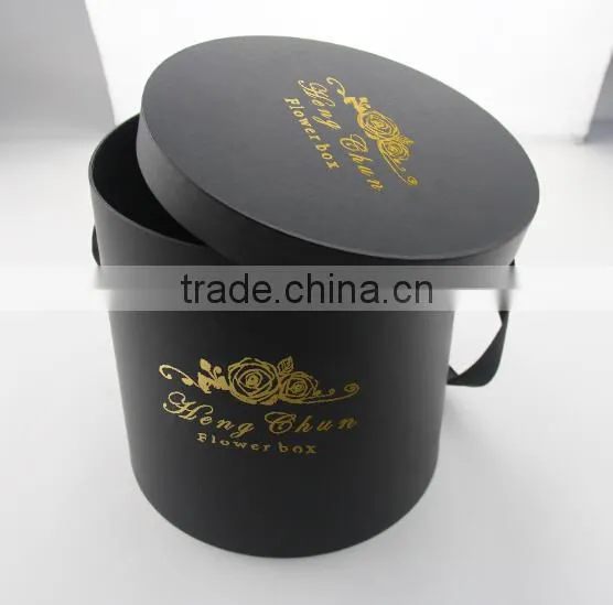 Custom Cylinder Gold Stamping Logo Round Flower Box (ZJ-60056-6) Quality Choice photo-5