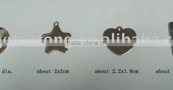 round shape,star shape heart shape metal tag