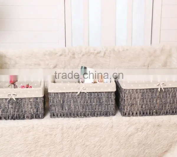 Multifunction Natureal Weaving Storage Basket With Linning Customize photo-6