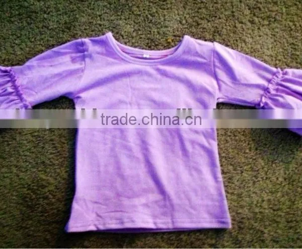 Many Colors Half Sleeve Cotton Girls Ruffle Shirt Wholesale Children Clothing Usa Long Sleeve Children Boutique Summer 2016 photo-2
