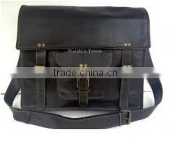 Handmade Satchel Black 15 Inch