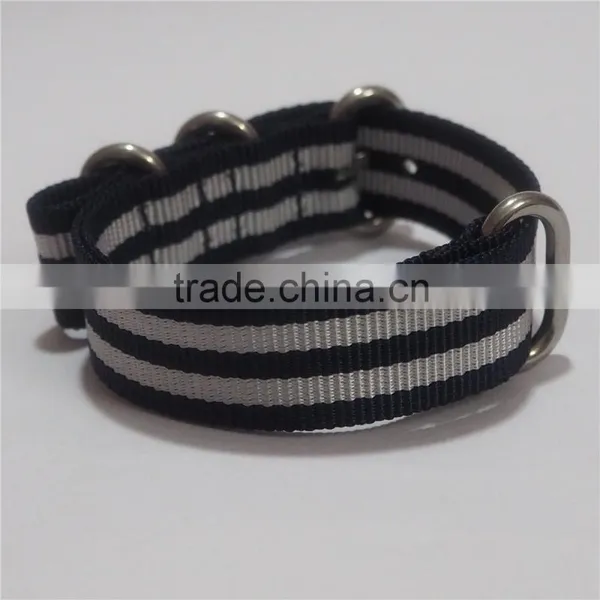 4 Rings Black Gray Stripe James Bond Zulu ODM Watch Bands photo-3
