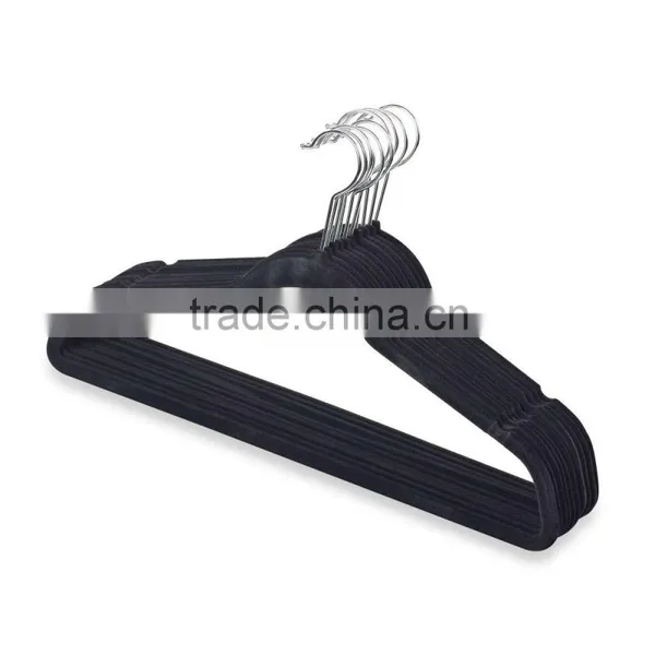 Non-Slip Velvet Clothes Hangers With Notched Frames, Suit Hanger, Flocked Hanger
