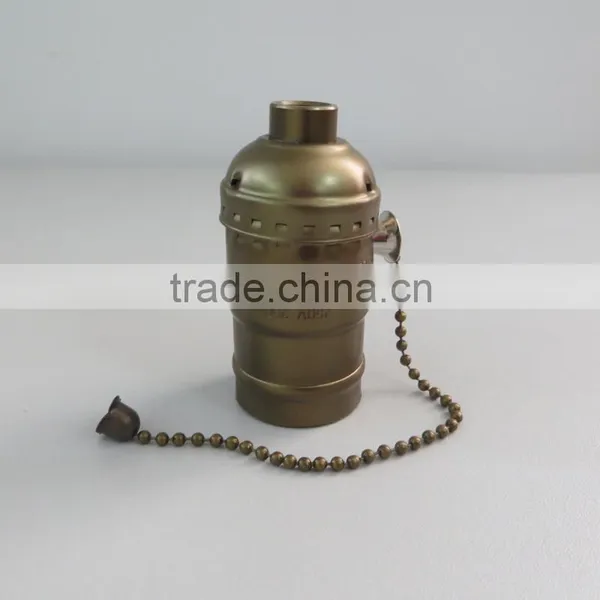 Vintage Edison Bulb Socket E27 Bronze Screw Aluminum Lamp Holder With Switch photo-3
