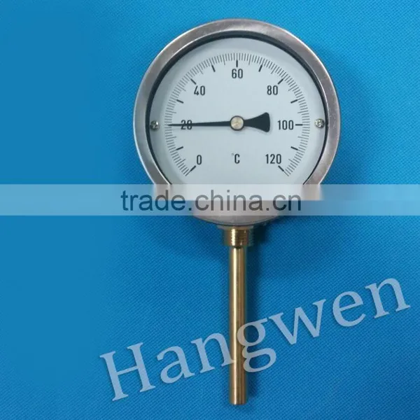 Industrial Usage 100mm Black Steel Bimetallic Thermometer