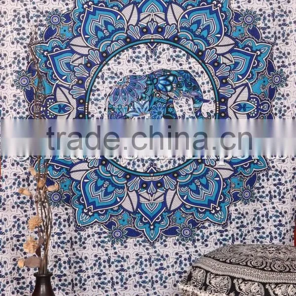 Ethnic Indian Elephant Mandala Gypsy Tribal Hippie Wall Decor Bohemian Tapestry photo-6