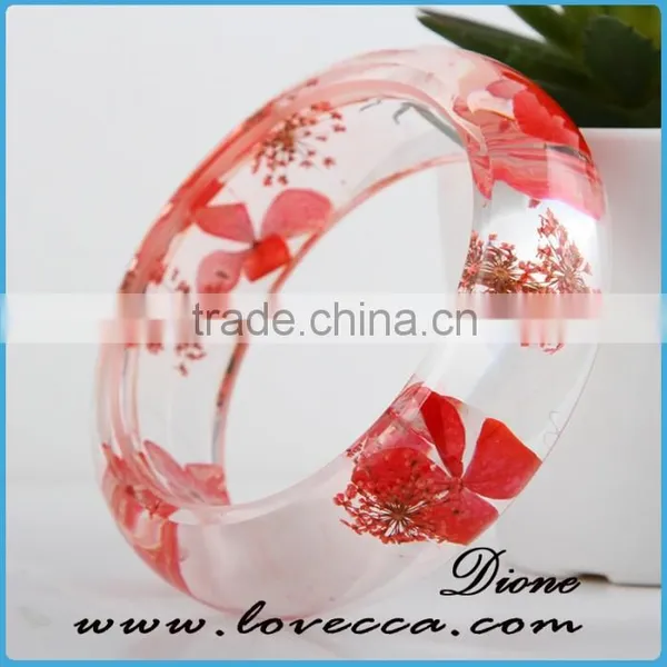 New Design Natural Jade Dry Real Resin Flower Bangles for Girlfriend Gift Jewelry photo-6
