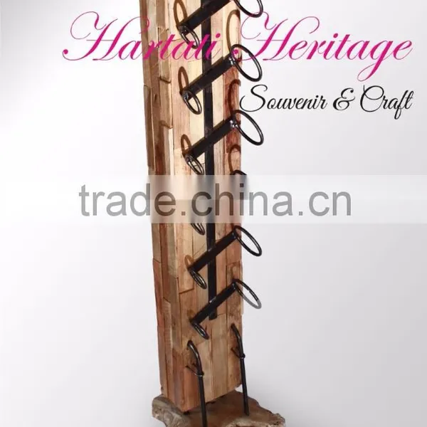 Antique Teak Wood Wine Bottle Rack (Set of 3) Bar and Cafe Home Decoration
