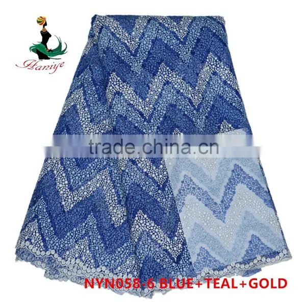 Haniye 2016 New Design African French Lace Fabric With Flower Embroidery Tulle Lace Fabric/NYN58 photo-6