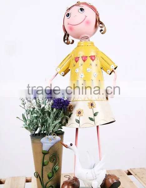 Outdoor Decoration Metal Doll Flower Pots photo-6