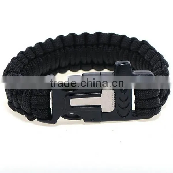 2016 New Design Handwoven Survival Paracute Bracelet With Flint and Whistle photo-2