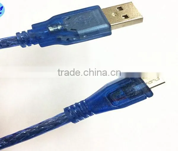 1.5M USB2.0 Cable Male to Micro 5PIN Transparent Blue Model photo-2