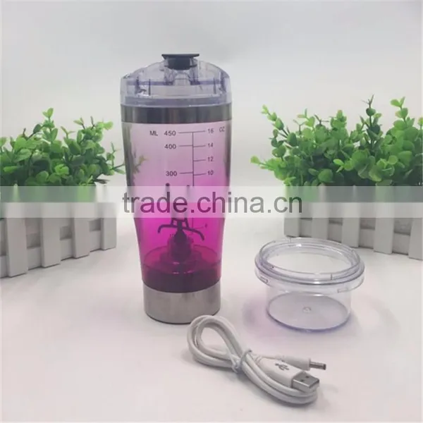 Personalized Colorful Vortex Mixer Protein Shaker Bottle Li-ion USB Rechargeable Battery Electric Protein Joyshaker Shaker Cup photo-2