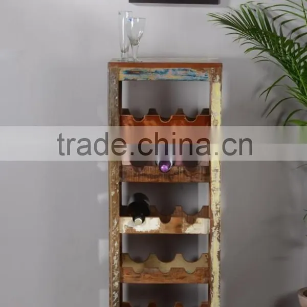 Iron Recycled Wood Wine Bar