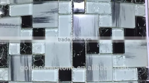 Roman Mosaic Tile and Ice Crackle Glass Mosaic Tile photo-3