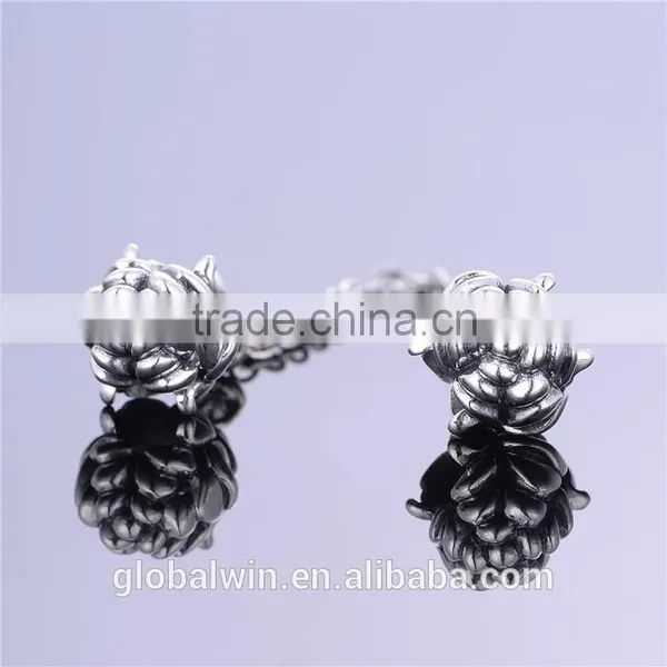 Solid Silver Flower Safety Chain Fit for Silver European Brand Bracelet photo-2