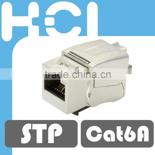 RJ45 STP Female Connector Cat 6A Keystone Jack Module photo-2
