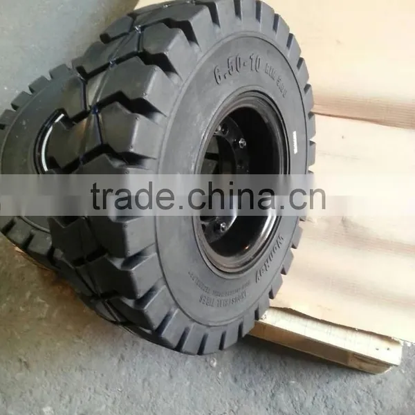 High Quality Solid Industrial Forklift 6.50-10 Tire and Wheel photo-5