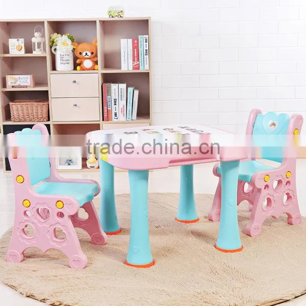 New Design Children's Portable Folding Table and Chairs Plastic Kids Study Writing Table and Chair Set photo-5