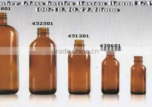 1/2oz,1oz,2oz,4oz,8oz,16oz Amber Glass Bottles Boston Round With Pump photo-2