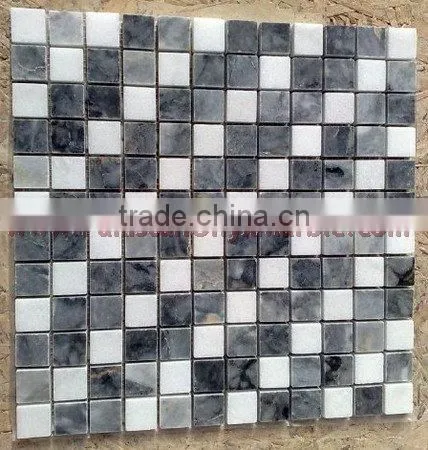 NATURAL JET BLACK MARBLE MOSAIC TILES photo-2