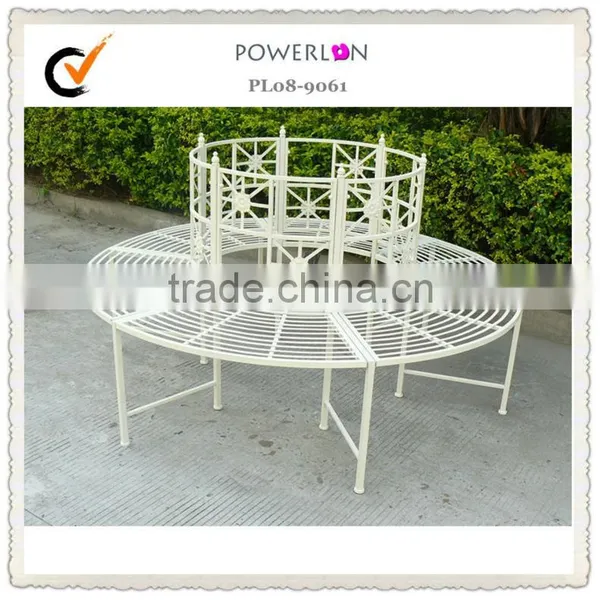 Vintage Garden Metal Round Tree Bench photo-5