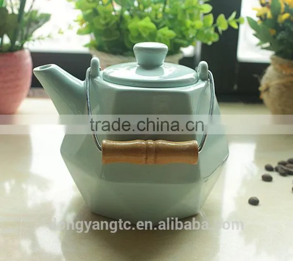 Customize Logo Porcelain Chinese Tea Pot With Steel Handle photo-2