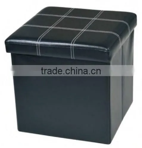 Black Waterproof Simple Design Office Foot Rest Storage Ottoman photo-2