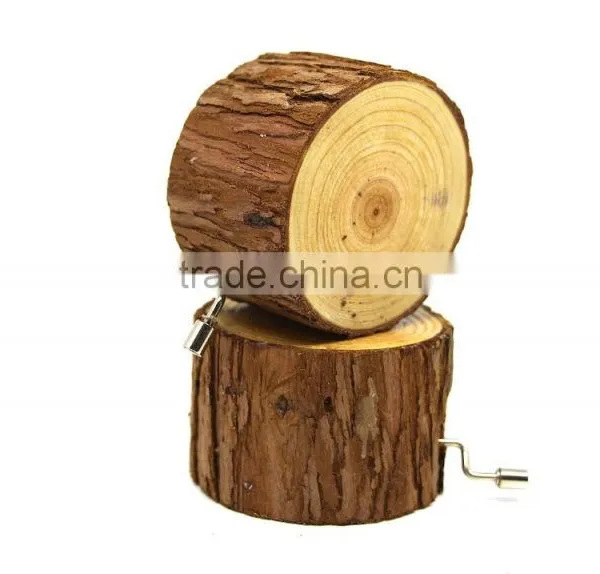 Wooden Music Box, Natural Wood Stump Music Box, Eco-friendly Music Box for Kid Gift photo-4