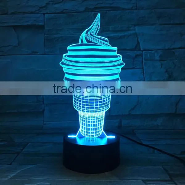 UCHOME 3d Light Model Ice Cream 3d Illusion Table Lighting Lamp photo-5