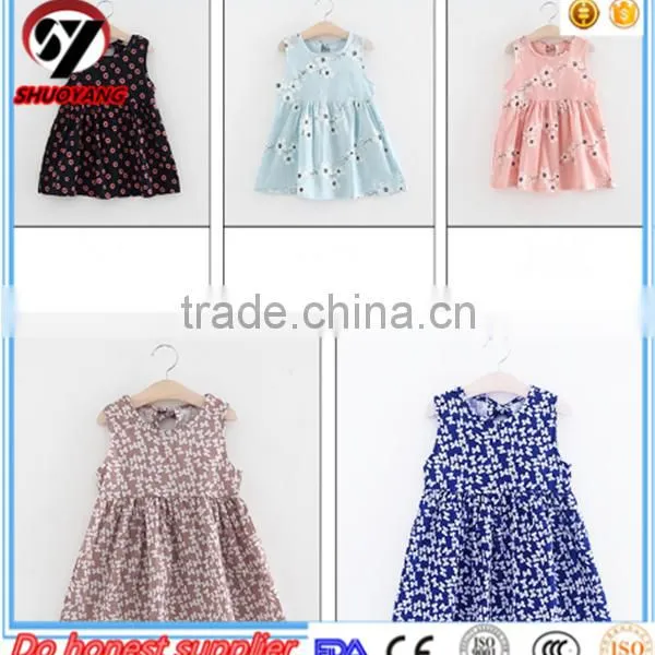 Fashion Girls Linen Kids Sleeveless Lace Boutique Dress photo-6