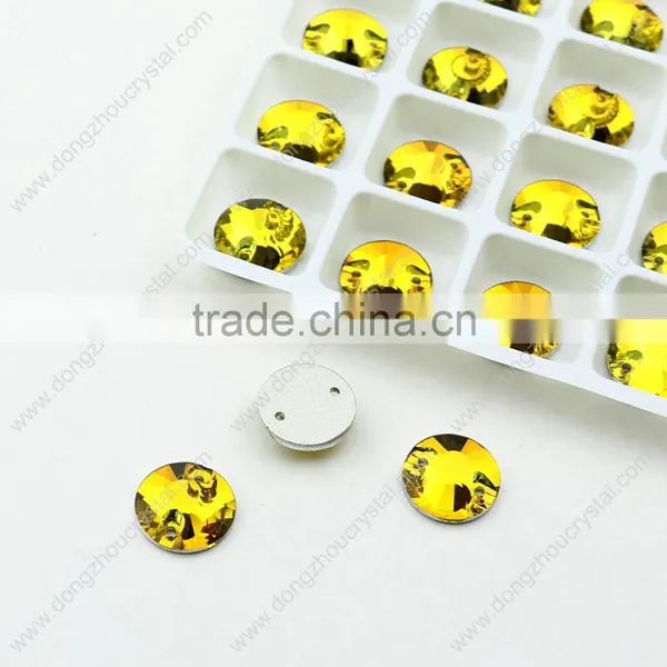 Colors Round Sew on Crystal Rhinestones,flatback Crystal Stones Factory Direct