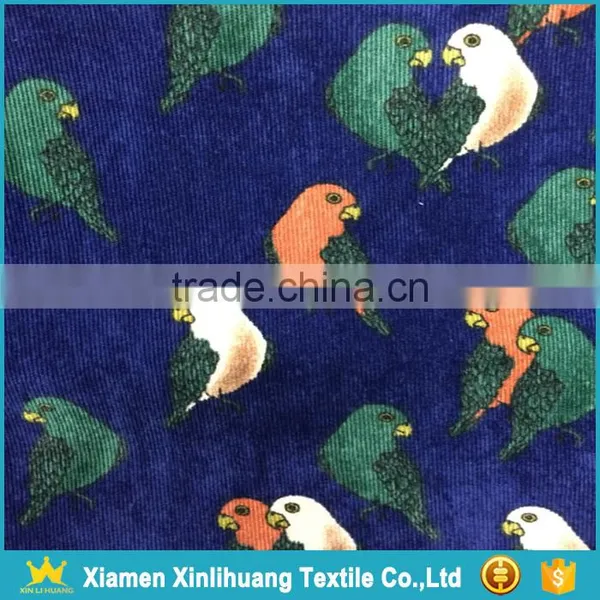 Latest Fashion Dress Material 28 Wale Printed Corduroy Fabric for Sale photo-2