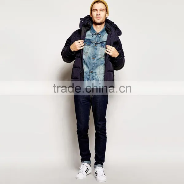 Light Blue Fitness Denim Men Jean Jacket Fashion Street Wear photo-4