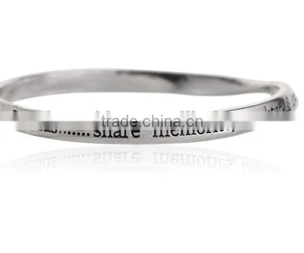 Hot Inspired Saying Logo Engraved Bangle New Style Women Twist Bangle for European & USA Market photo-2
