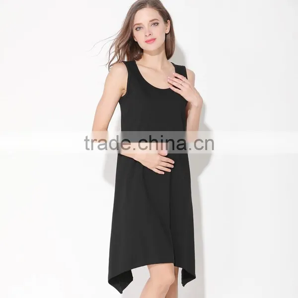 2017 Mamalove Sleeveless Soft Cotton Black Breastfeeding Clothes Nursing Dress Maternity for Women photo-2