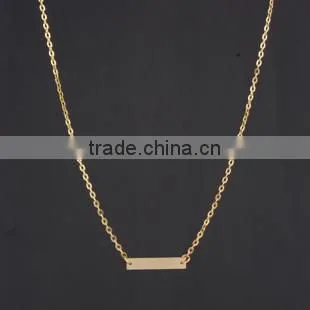 American Simple Bar Pendant 18k Gold Thin Chain Custom Necklace Design Jewelry Jewelly photo-2