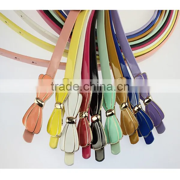 New Arrival Fashion Design High Quality With Flower Design Alloy Metal Buckle Women Slim PU Leather Belt photo-6