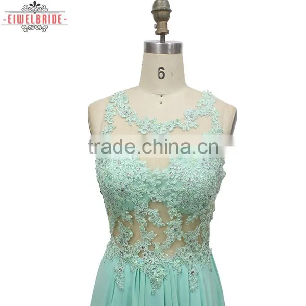 Custom Floor Length Long A Line Chiffon Evening Dress photo-2