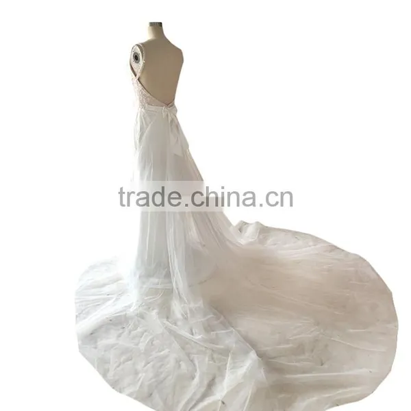 China OEM Supply Backless Sexy Long Tail Wedding Dresses photo-2