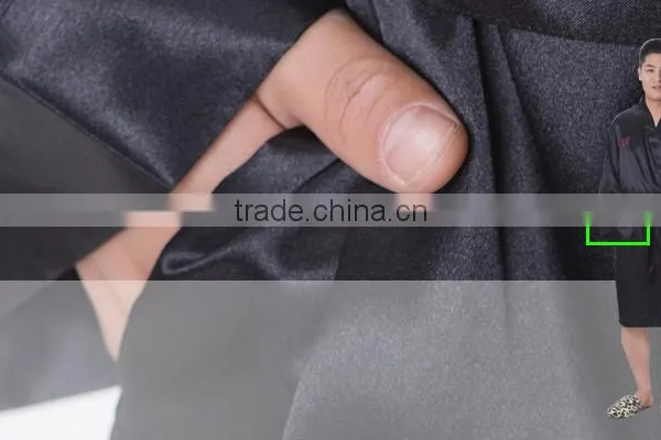 Wholesale Hot Sexy Fashion Black Satin Men Bath Robe photo-4