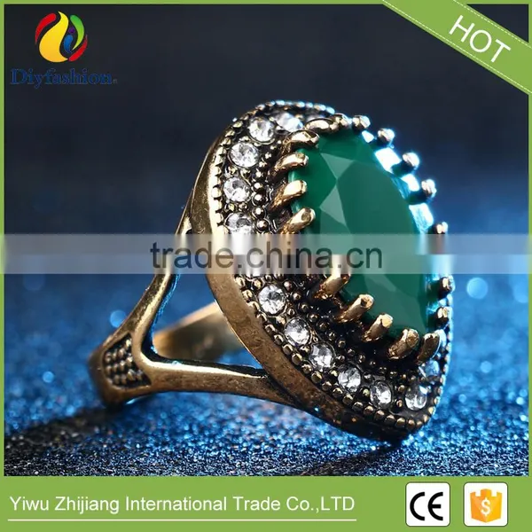 Big Water Drops Black Ring For Women Plating Gold Mosaic CZ Zircon Turkey Jewelry Vintage Wedding Fine RING photo-4