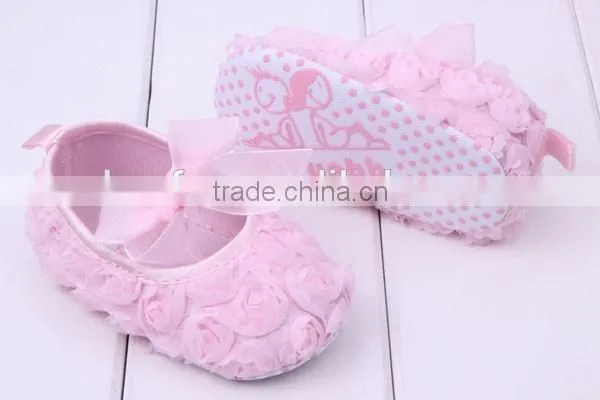 0-12 Month New Arrival Girl's Start Walkers Rose Lace Newborn Baby Shoes photo-4