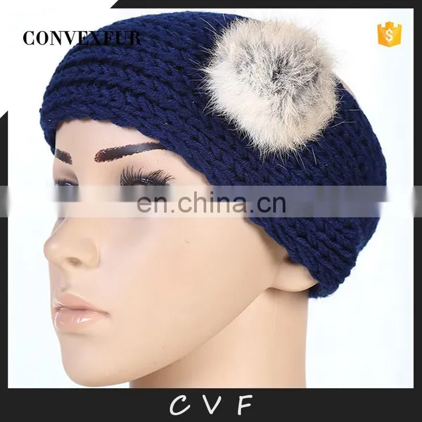Popular Style Women Men Headband Acrylic Winter Headband With Pom
